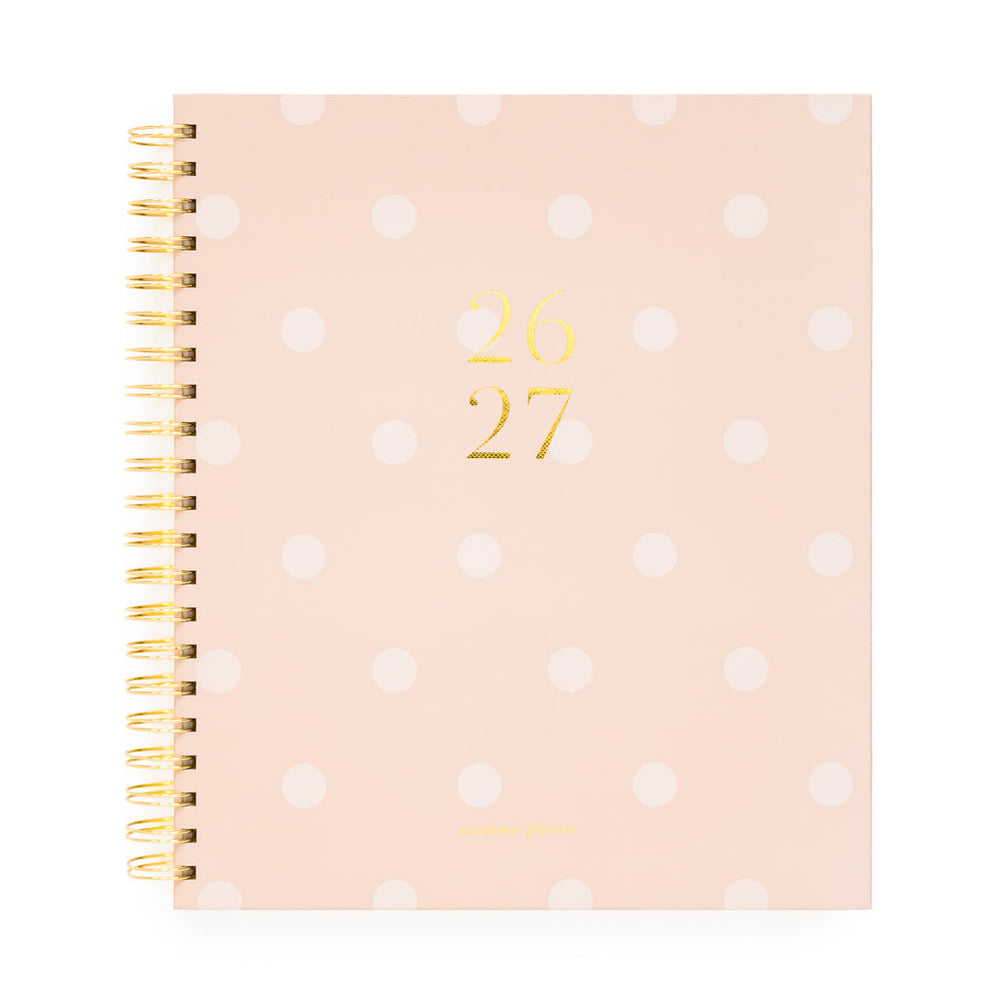 2026-2027 Rose Dot Large Weekly Monthly Spiral Academic Planner