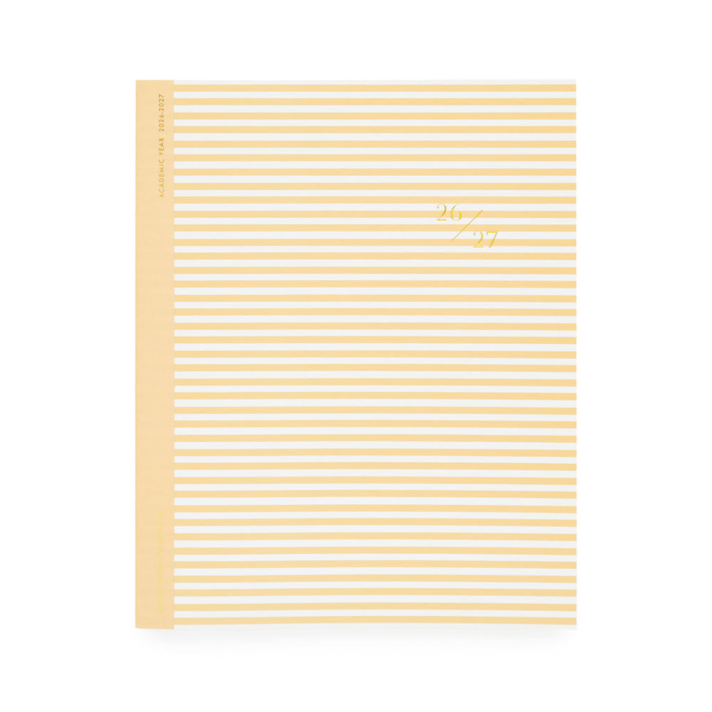 2026-2027 Yellow Stripe Monthly Academic Planner