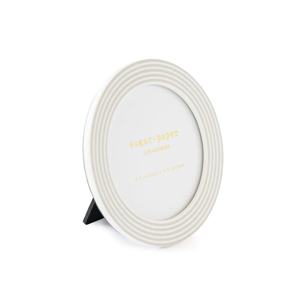 Grey Stripe Round Frame