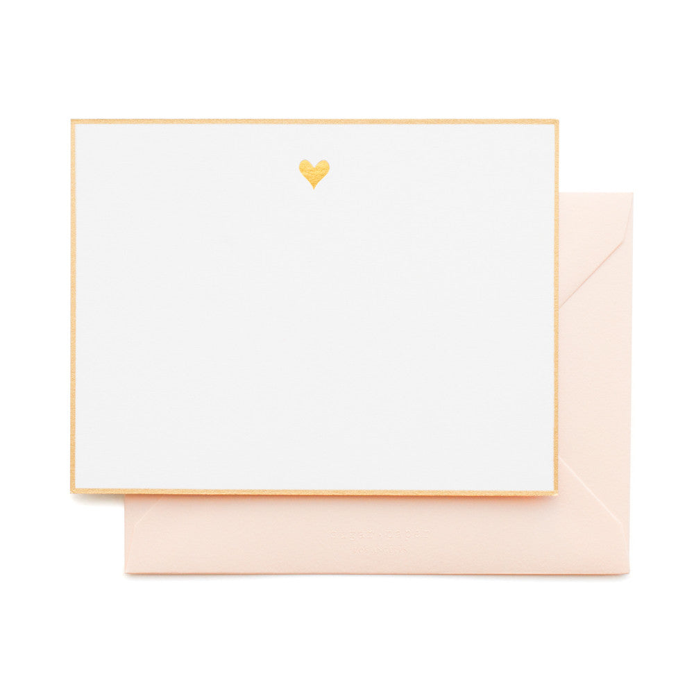 Gold + Pink Heart Note Set