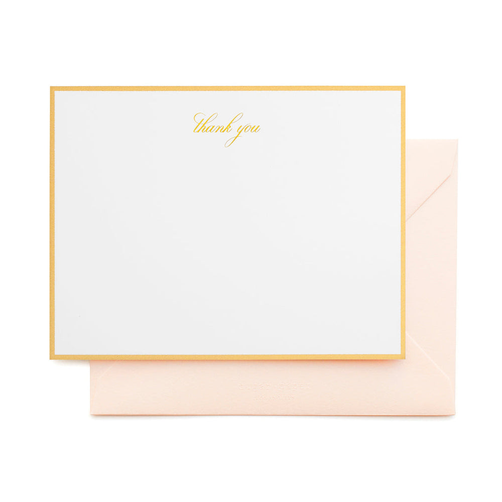 Pink Script Thank You Note Set