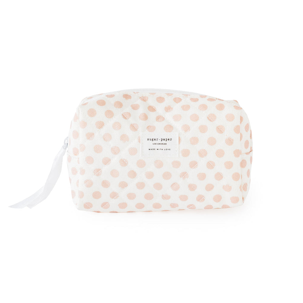 Rose Polka Dot Small Cosmetic Pouch